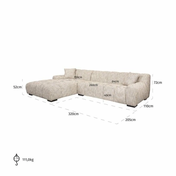 RICHMOND sofa narożna HAZEL beżowa